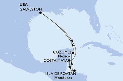 Mappa itinerario Caraibi & Antille