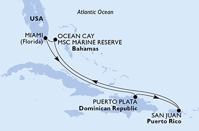 Mappa itinerario Caraibi & Antille