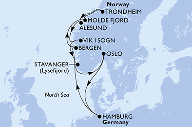 Mappa itinerario Nord Europa