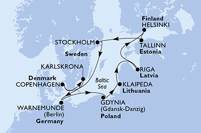 Mappa itinerario Nord Europa