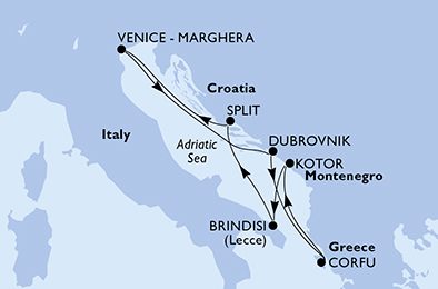 Mappa itinerario Mediterraneo