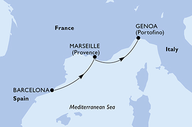 Mappa itinerario Mediterraneo