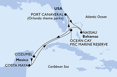Mappa itinerario Caraibi & Antille