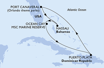Mappa itinerario Caraibi & Antille