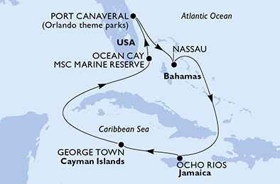 Mappa itinerario Caraibi & Antille