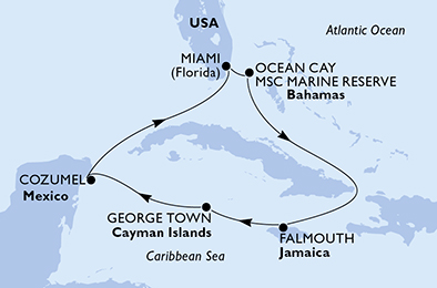Mappa itinerario Caraibi & Antille