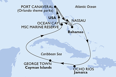 Mappa itinerario Caraibi & Antille