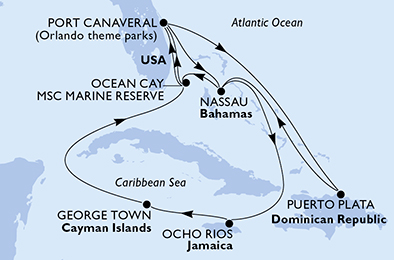 Mappa itinerario Caraibi & Antille
