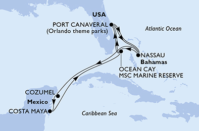 Mappa itinerario Caraibi & Antille
