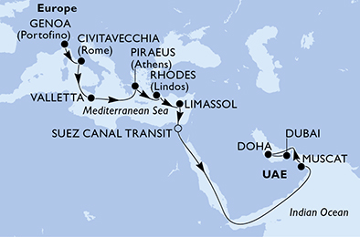 Mappa itinerario Portogallo, Spagna & Canarie