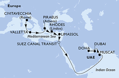 Mappa itinerario Portogallo, Spagna & Canarie