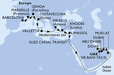 Mappa itinerario Portogallo, Spagna & Canarie