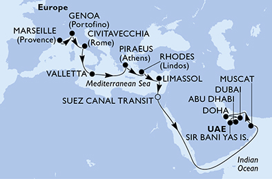 Mappa itinerario Portogallo, Spagna & Canarie