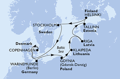 Mappa itinerario Nord Europa