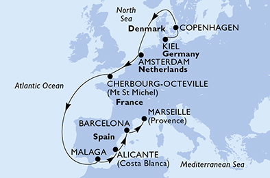 Mappa itinerario Nord Europa