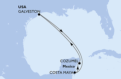 Mappa itinerario Caraibi & Antille