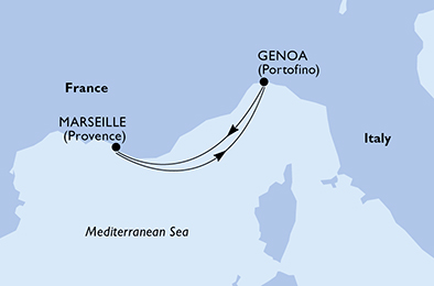 Mappa itinerario Mediterraneo