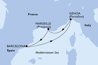 Mappa itinerario Mediterraneo