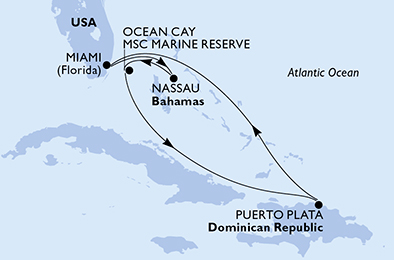 Mappa itinerario Caraibi & Antille