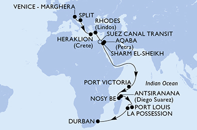 Mappa itinerario Portogallo, Spagna & Canarie