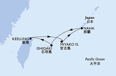 Mappa itinerario Estremo Oriente
