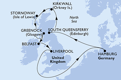 Mappa itinerario Nord Europa