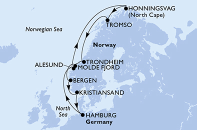 Mappa itinerario Nord Europa
