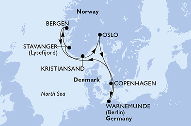 Mappa itinerario Nord Europa