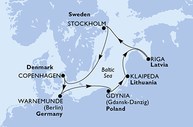 Mappa itinerario Nord Europa