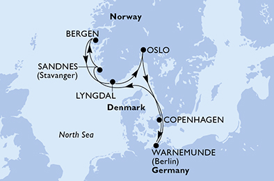 Mappa itinerario Nord Europa