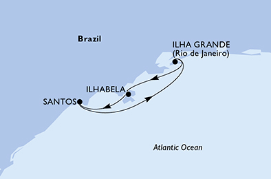 Mappa itinerario Sud America