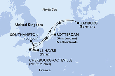 Mappa itinerario Nord Europa