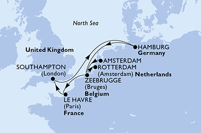 Mappa itinerario Nord Europa