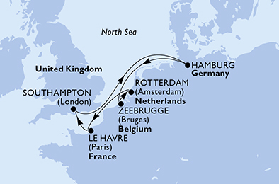 Mappa itinerario Nord Europa
