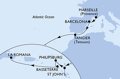 Mappa itinerario Portogallo, Spagna & Canarie