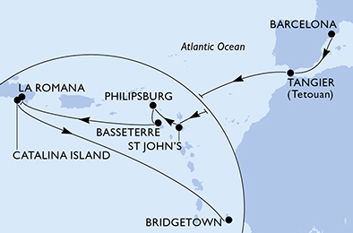 Mappa itinerario Portogallo, Spagna & Canarie