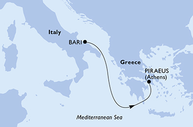Mappa itinerario Mediterraneo