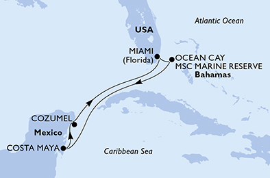 Mappa itinerario Caraibi & Antille
