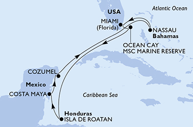 Mappa itinerario Caraibi & Antille