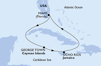 Mappa itinerario Caraibi & Antille