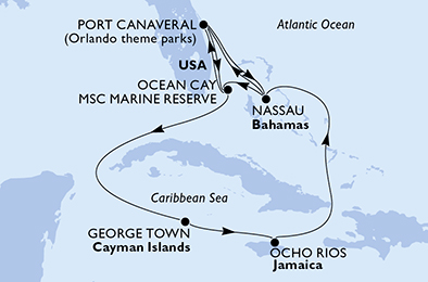 Mappa itinerario Caraibi & Antille