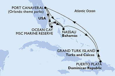 Mappa itinerario Caraibi & Antille