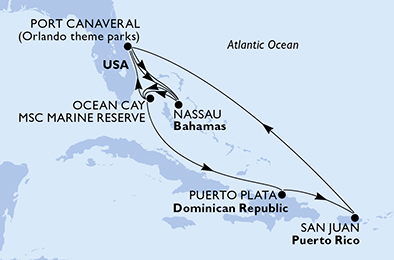 Mappa itinerario Caraibi & Antille