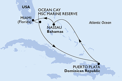 Mappa itinerario Caraibi & Antille