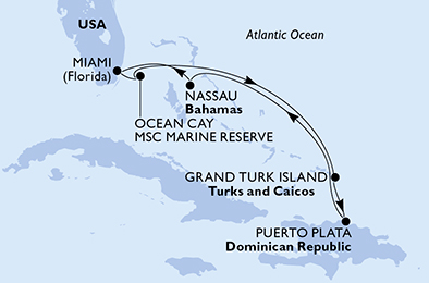 Mappa itinerario Caraibi & Antille