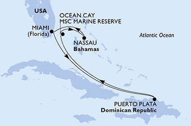 Mappa itinerario Caraibi & Antille