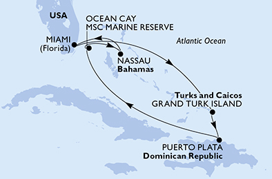 Mappa itinerario Caraibi & Antille