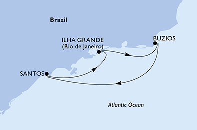 Mappa itinerario Sud America