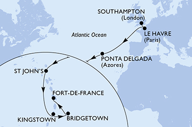Mappa itinerario Portogallo, Spagna & Canarie